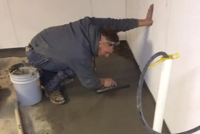 Lovell Basement Solutions, LLC water proofing basement, sealant on concrete floor - Edwardsville, IL