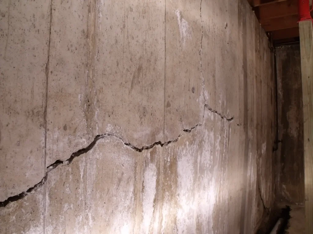 Lovell Basement Solutions, LLC basement walls bowing, in need of emergency repair of foundation - Edwardsville, IL